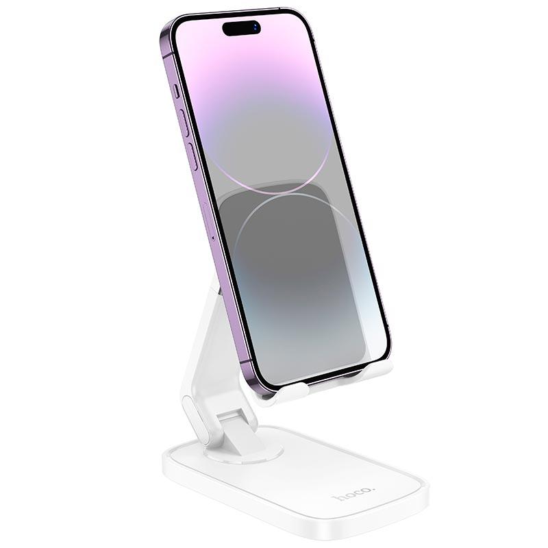 Тримач HOCO Blackfish folding desktop stand HD8 |4.5-7"| (6942007610810) white