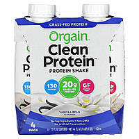 Orgain, Clean Protein Shake, стручок ванілі, 4 шт. в упаковці по 330 мл (11 рідк. унцій)