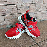 Кросівки червоні зі світловідбивною нашивкою ДШ, фото 3