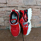 Кросівки червоні зі світловідбивною нашивкою ДШ, фото 4