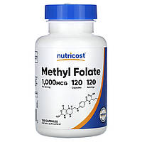 Nutricost, метилфолат, 1000 мкг, 120 капсул