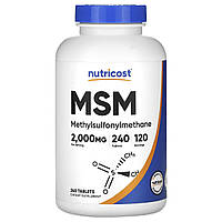 Nutricost, МСМ, 2000 мг, 240 таблеток (1000 мг у таблетці)