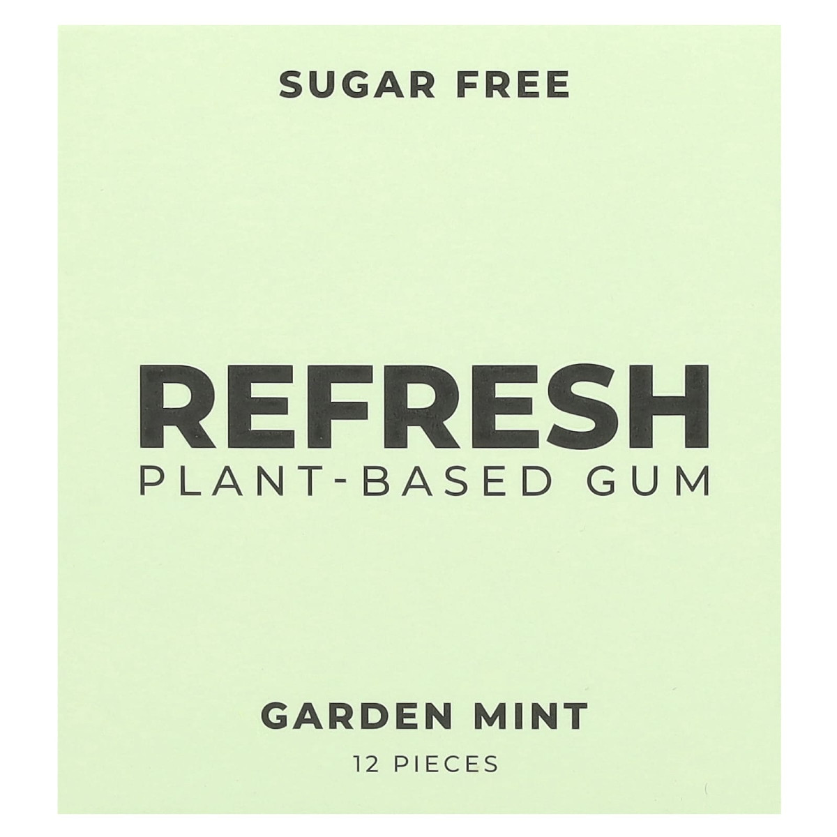 Refresh Gum, рослинна жувальна камедь, м’ята, 12 штук