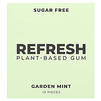 Refresh Gum, рослинна жувальна камедь, м’ята, 12 штук