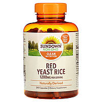 Sundown Naturals, червоний ферментований рис, 1200 мг, 240 капсул (600 мг у капсулі)