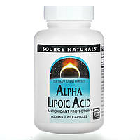 Source Naturals, альфа-ліпоєва кислота, 600 мг, 60 капсул