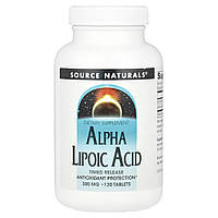 Source Naturals, альфа-ліпоєва кислота, 600 мг, 120 таблеток (300 мг в 1 таблетці)