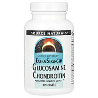 Source Naturals, глюкозамін і хондроїтин, посилена дія, 60 таблеток