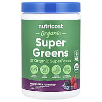Nutricost, Organic Super Greens, ягідна суміш, 330 г (11,8 унції)