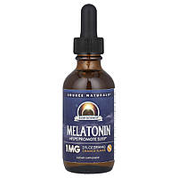 Source Naturals, мелатонін, апельсин, 1 мг, 59,14 мл (2 рідк. унції)