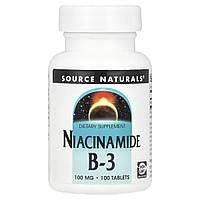 Source Naturals, нікотинамід B3, 100 мг, 100 таблеток