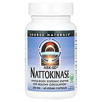 Source Naturals, NSK-SD®, наттокіназа, 200 мг, 60 веганських капсул