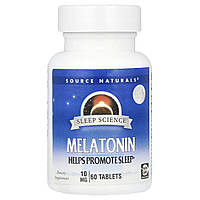 Source Naturals, Sleep Science®, мелатонін, 10 мг, 60 таблеток