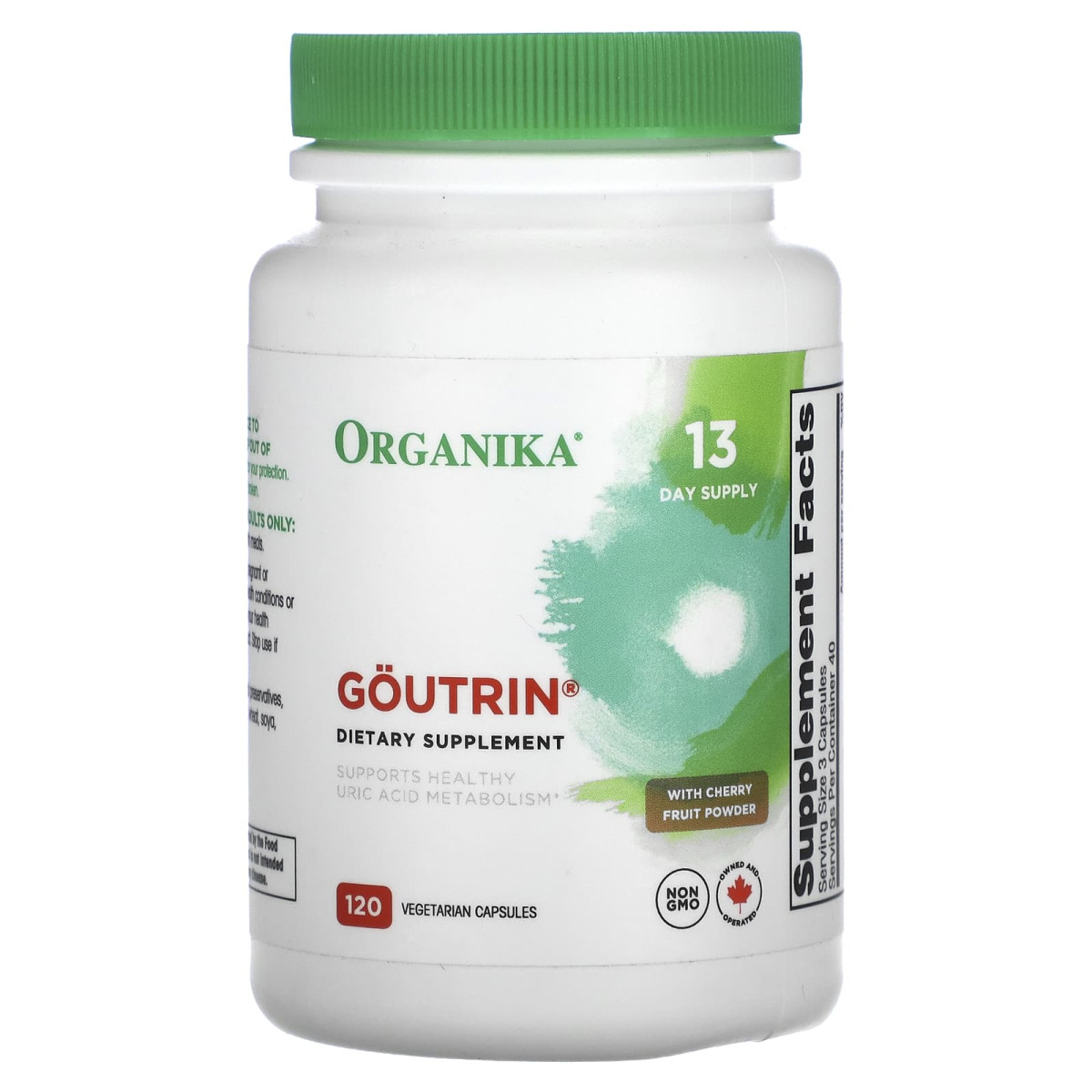 Organika, Goutrin, добавка з порошком із плодів вишні, 120 вегетаріанських капсул