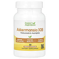 Super Nutrition, Akkermansia 30B, пастеризований A. Muciniphila, 30 рослинних капсул