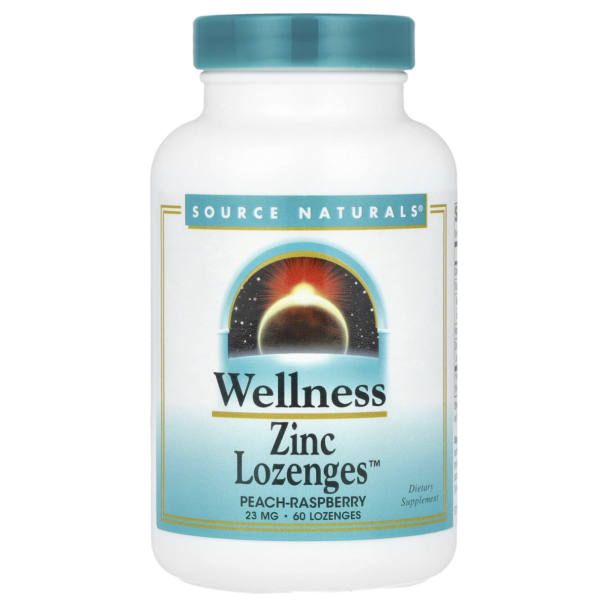 Source Naturals, Wellness, Zinc Lozenges™, персиково-малина, 23 мг, 60 пастилок