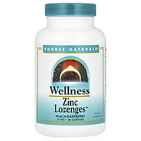 Source Naturals, Wellness, Zinc Lozenges™, персиково-малина, 23 мг, 60 пастилок