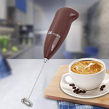 Ручний міні-міксер капучінатор Hongxing для молока та вершків, Коричневий (205)