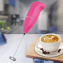 Ручний міні-міксер капучінатор Hongxing для молока та вершків, Рожевий (205)