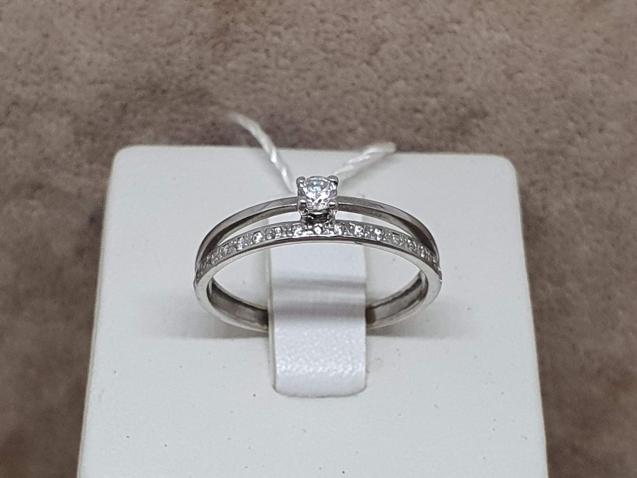 Золоте кільце з фіанітами. 111621 18