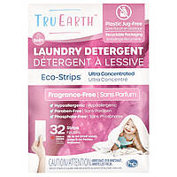 Tru Earth, Eco-Strips®, ультраконцентрований засіб для прання, без ароматизаторів, для немовлят, 32 смужки