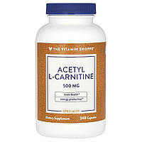 The Vitamin Shoppe, ацетил-L-карнітин, 500 мг, 240 капсул