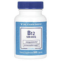 The Vitamin Shoppe, B12, 500 мкг, 100 капсул