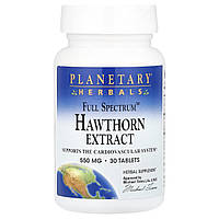 Planetary Herbals, екстракт глоду Full Spectrum™, 550 мг, 30 таблеток