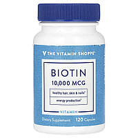 The Vitamin Shoppe, біотин, 10 000 мкг, 120 капсул
