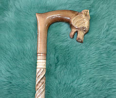 Палиця дерев'яна "Голова вовка" I Палиця для ходьби