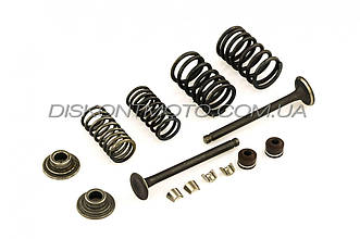 Клапана на скутер 4T GY6 80 139QMB (пара, в зборі) (L-66mm)