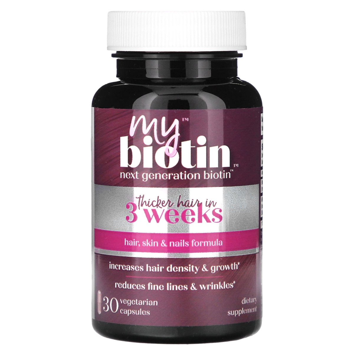 Purity Products, MyBiotin, засіб для волосся, шкіри та нігтів, 30 вегетаріанських капсул