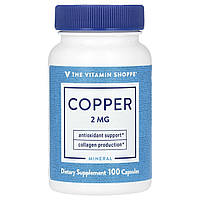 The Vitamin Shoppe, мідь, 2 мг, 100 капсул