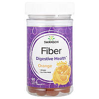 Swanson, Fiber Gummies, апельсин, 60 жувальних таблеток