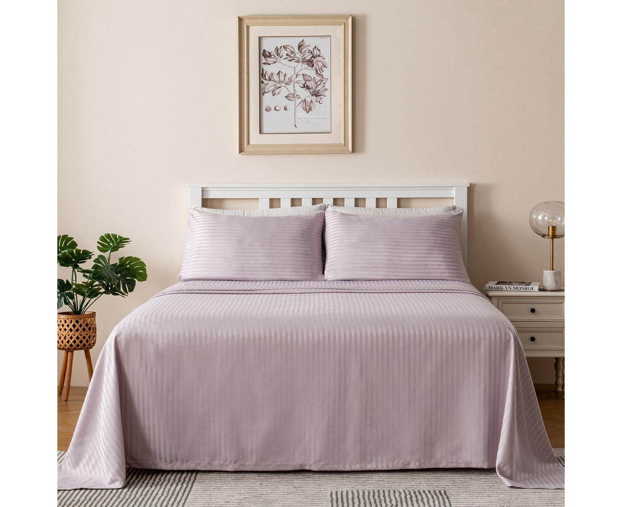 Комплект постільної білизни Страйп-сатин двоспальний 180х220 см Soft Lilac (SP2-4)