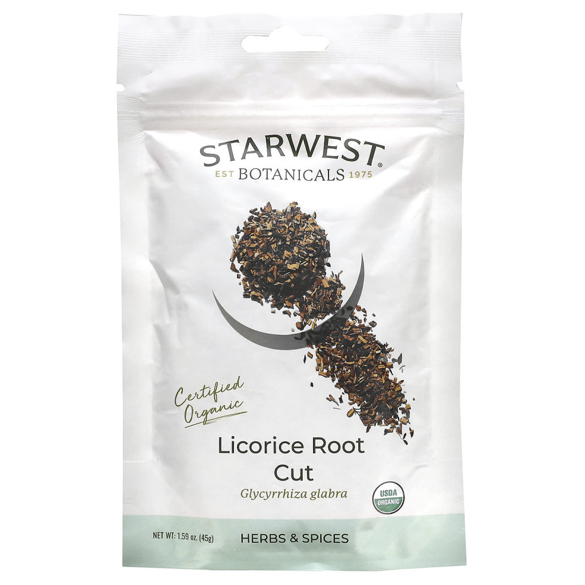 Starwest Botanicals, сертифіковані органічні шматочки кореня солодки, 45 г (1,59 унції)