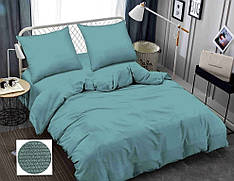 Бірюзовий комплект постільної білизни Жатка євро розмір 200х220 см (Gе-51)