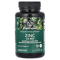 PlantFusion, веганський цільнохарчовий продукт, цинк, 22 мг, 60 органічних рослинних капсул