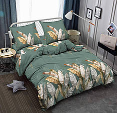Якісне євро постільна білизна Жатка з малюнком, на всі сезони розмір 200х220 см (Gе-68)