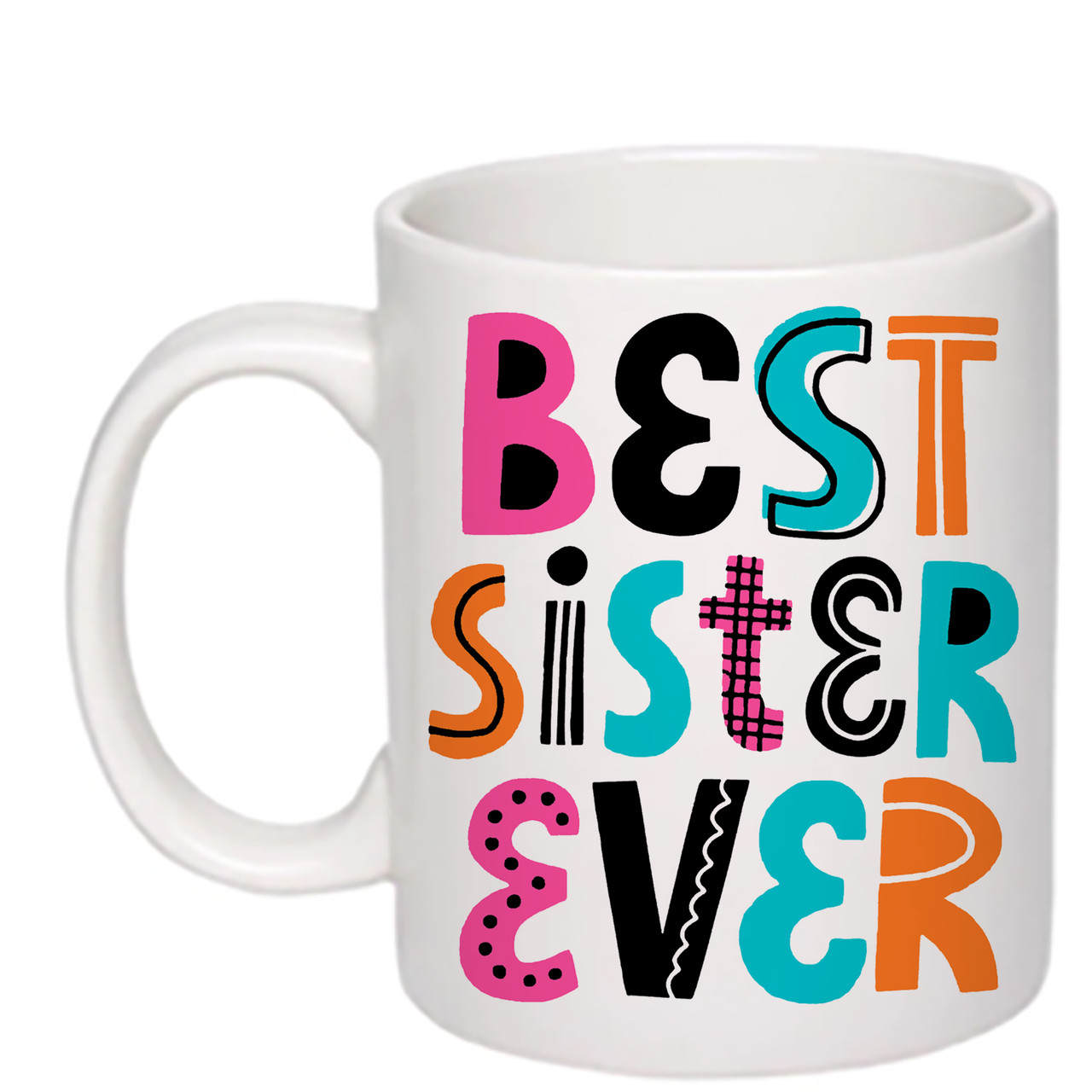 Чашка з друком "Best sister ever" 330 мл (колір білий) (24437)
