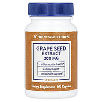 The Vitamin Shoppe, екстракт кісточок винограду, 200 мг, 60 капсул