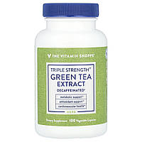 The Vitamin Shoppe, екстракт зеленого чаю, потрійна сила, без кофеїну, 100 рослинних капсул