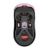 Ігрова геймерська миша для ПК комп'ютера ноутбука MEETION GW24 | 6 кнопок, 8000dpi, 30-60h, RGB | Рожевий, фото 5