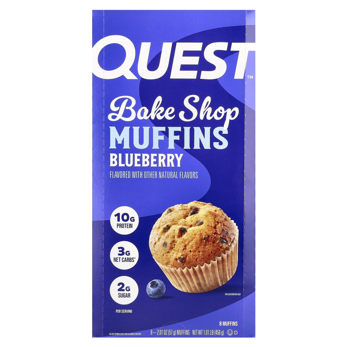 Quest Nutrition, Bake Shop, кекси, лохина, 8 шт., по 57 г (2,01 унції)