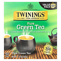 Twinings, чистий зелений чай, 50 чайних пакетиків, 100 г (3,53 унції)