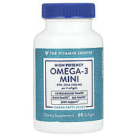 The Vitamin Shoppe, Омега-3 міні, високоефективна добавка, 60 капсул