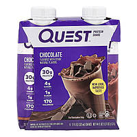 Quest Nutrition, протеїновий коктейль, шоколад, 4 коктейлі по 325 мл (11 рідк. унцій)