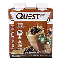 Quest Nutrition, протеїновий коктейль, кава, 4 коктейлі по 325 мл (11 рідк. унцій)