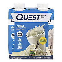 Quest Nutrition, протеїновий коктейль, ваніль, 4 коктейлі по 325 мл (11 рідк. унцій).