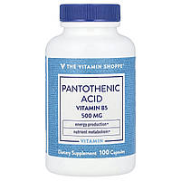 The Vitamin Shoppe, пантотенова кислота, вітамін B5, 500 мг, 100 капсул